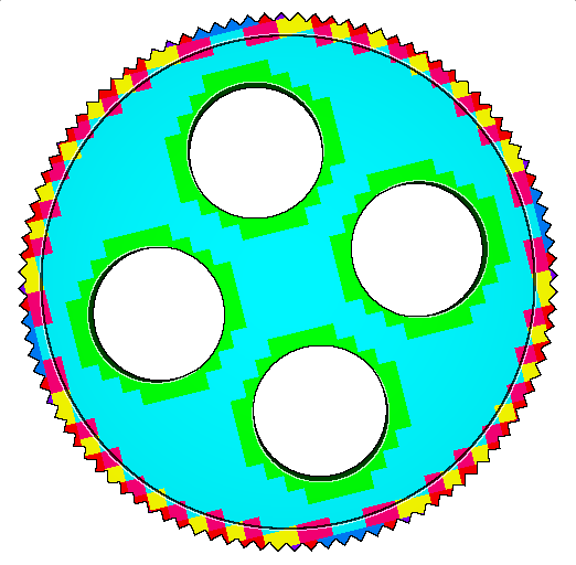 A colorful rendering of a gear.